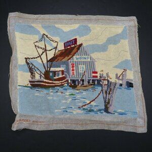 Creative Expressions 1983 Fishermans Wharf Finished Needlepoint 24x18in CE3848